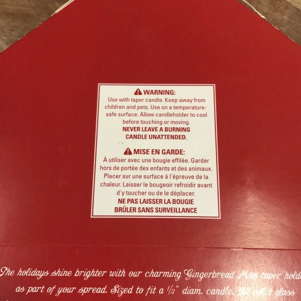 NIB Williams Sonoma gingerbread man tiny taper candle holders